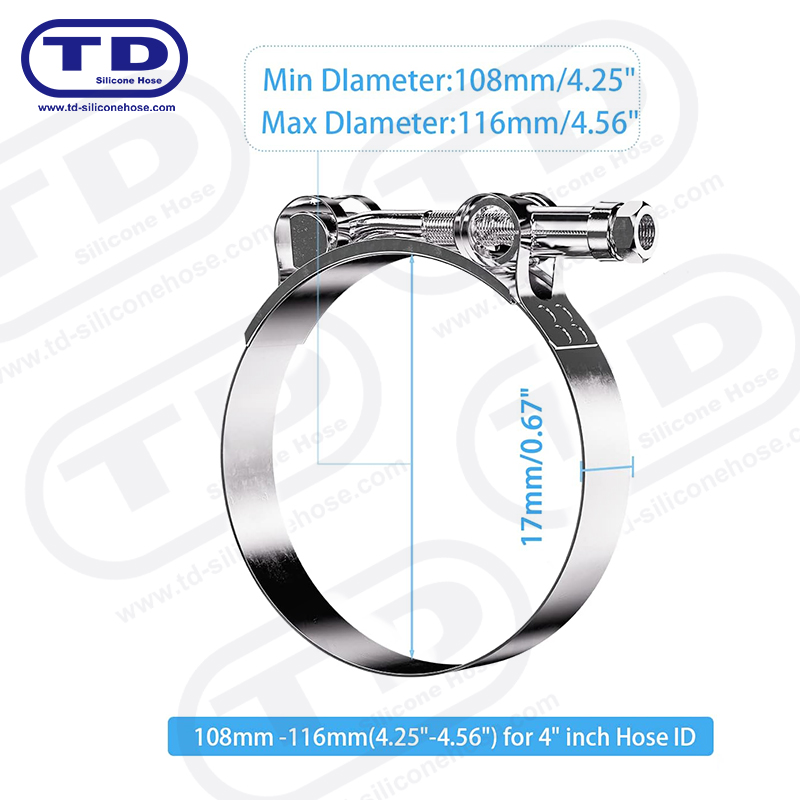 Pengapit hos silikon t-bolt tugas berat