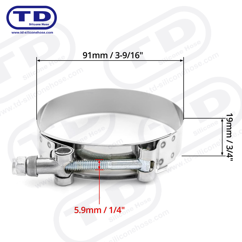 Pengapit hos silikon t-bolt tugas berat