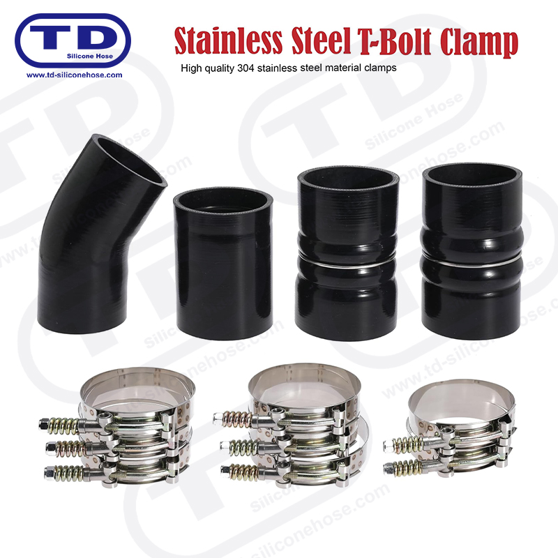 Spring bertetulang T-bolt silikon hos pengapit