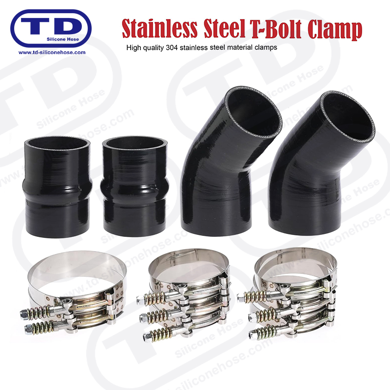 Spring bertetulang T-bolt silikon hos pengapit