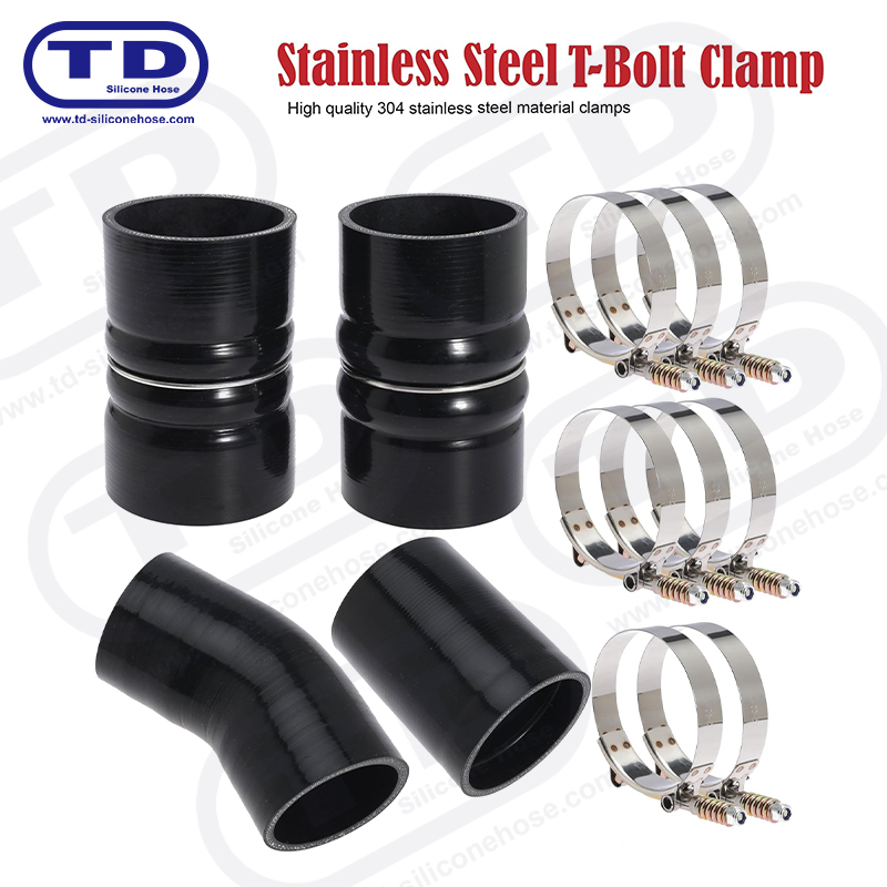 Spring bertetulang T-bolt silikon hos pengapit