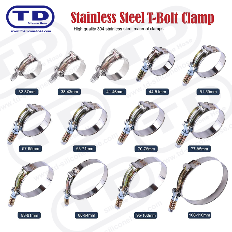 Spring bertetulang T-bolt silikon hos pengapit