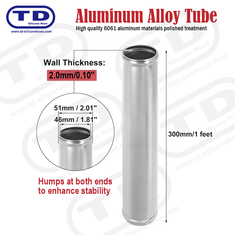 Aluminium Pipa OD: 51mm L: 300mm