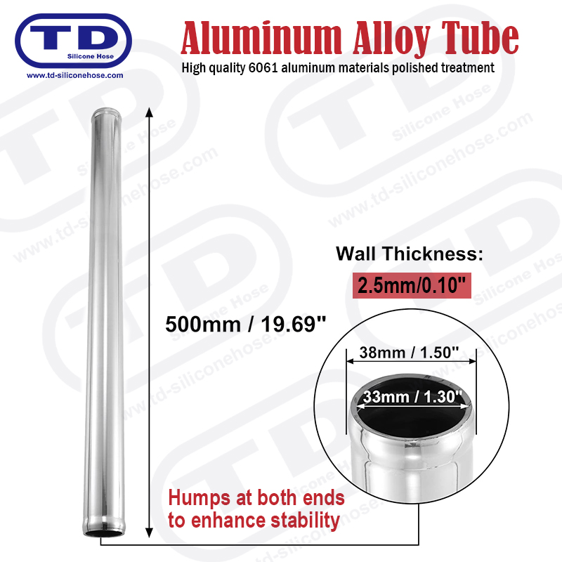 Aluminium Pipe OD: 38mm L: 500mm