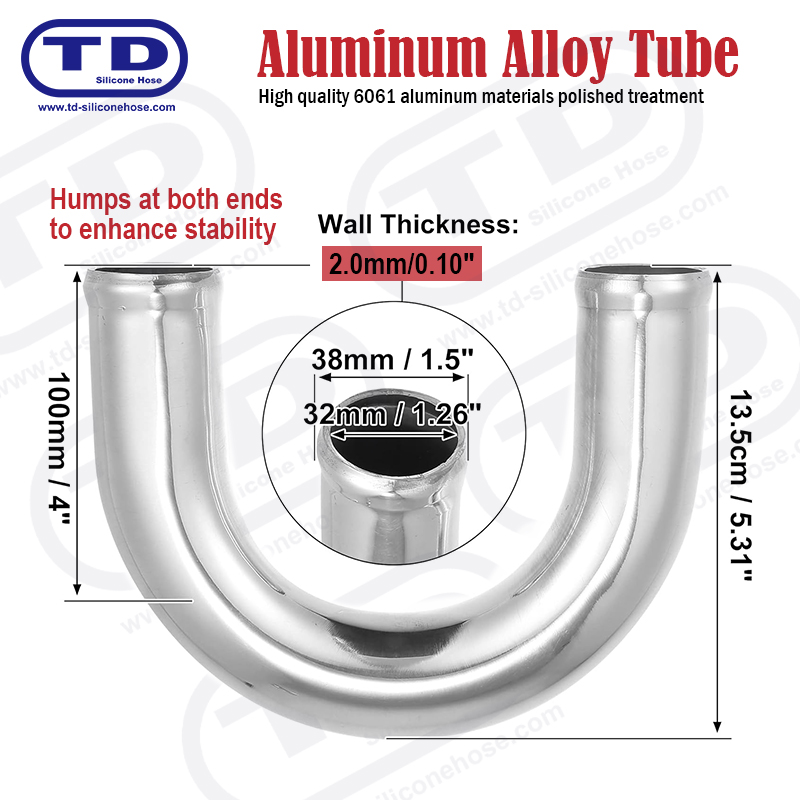 Paip aluminium 180 ° siku OD: 1.5 