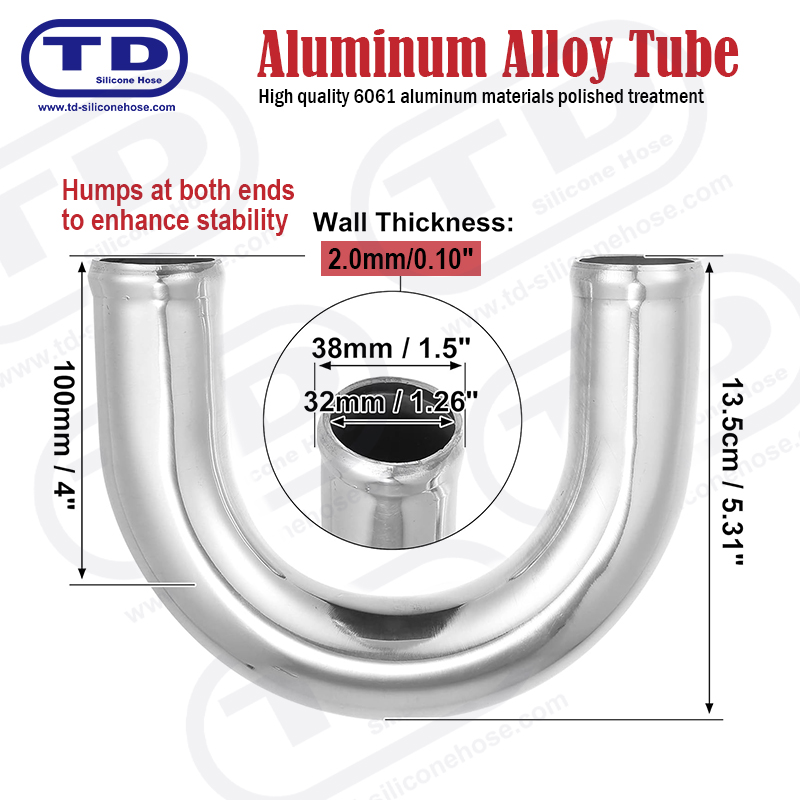Paip aluminium 180 ° siku OD: 1.5 
