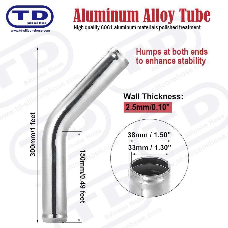 Paip aluminium 180 ° siku OD: 1.5 