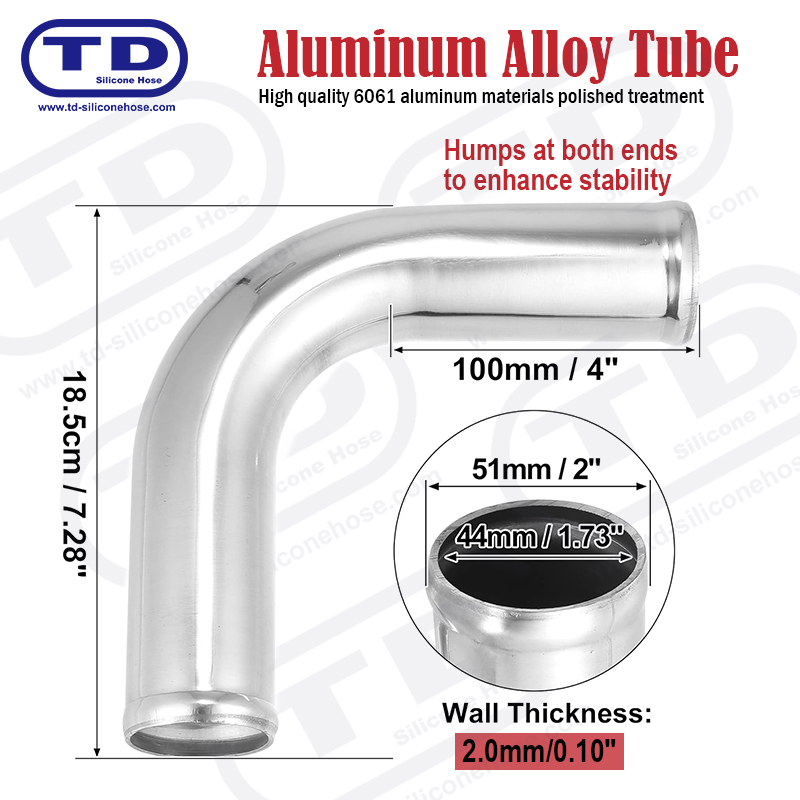 Paip aluminium 90 ° siku OD: 2.0 