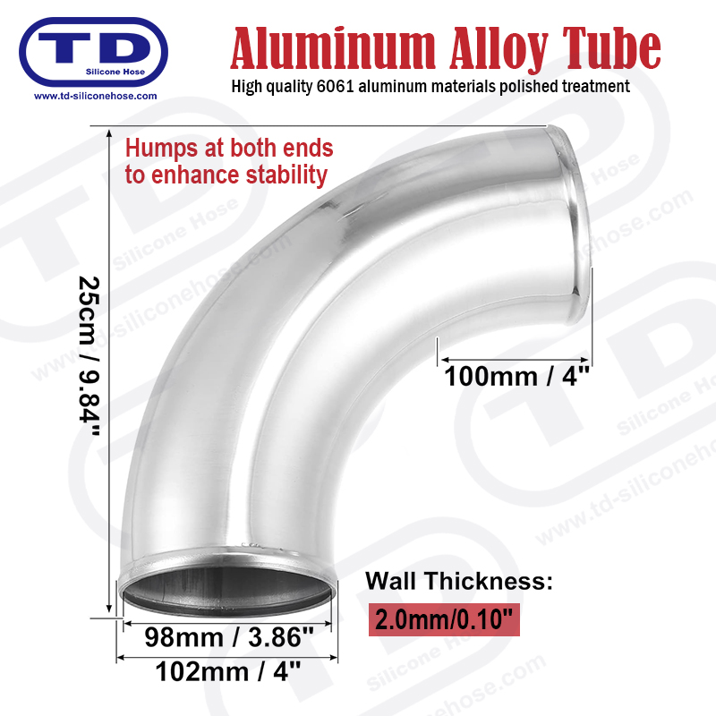 Paip aluminium 90 ° siku OD: 4.0 
